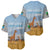 Tanzania Safari Giraffe Baseball Jersey with Tribal Patterns and Mount Kilimanjaro Scene