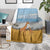 Tanzania Safari Giraffe Blanket with Tribal Patterns and Mount Kilimanjaro Scene