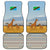 Tanzania Safari Giraffe Car Mats with Tribal Patterns and Mount Kilimanjaro Scene