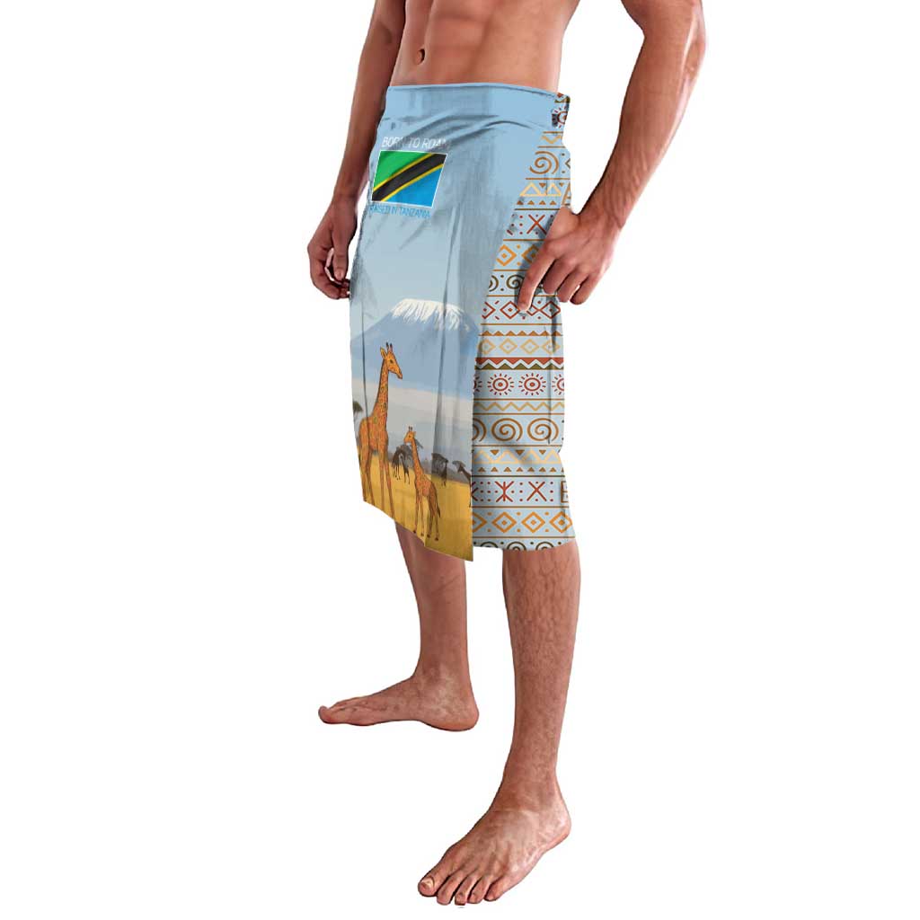 Tanzania Safari Giraffe Lavalava with Tribal Patterns and Mount Kilimanjaro Scene