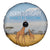 Tanzania Safari Giraffe Spare Tire Cover with Tribal Patterns and Mount Kilimanjaro Scene