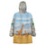 Tanzania Safari Giraffe Wearable Blanket Hoodie with Tribal Patterns and Mount Kilimanjaro Scene
