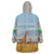 Tanzania Safari Giraffe Wearable Blanket Hoodie with Tribal Patterns and Mount Kilimanjaro Scene