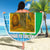 Tanzania Wildlife Beach Blanket with Tribal Print and Mount Kilimanjaro Safari Scene