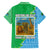 Tanzania Wildlife Family Matching Tank Maxi Dress and Hawaiian Shirt with Tribal Print and Mount Kilimanjaro Safari Scene