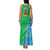 Tanzania Wildlife Family Matching Tank Maxi Dress and Hawaiian Shirt with Tribal Print and Mount Kilimanjaro Safari Scene