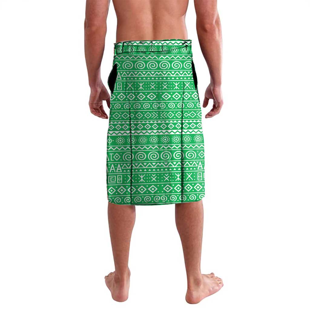 Tanzania Wildlife Lavalava with Tribal Print and Mount Kilimanjaro Safari Scene
