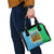 Tanzania Wildlife Shoulder Handbag with Tribal Print and Mount Kilimanjaro Safari Scene