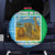Tanzania Wildlife Spare Tire Cover with Tribal Print and Mount Kilimanjaro Safari Scene
