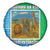 Tanzania Wildlife Spare Tire Cover with Tribal Print and Mount Kilimanjaro Safari Scene