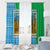 Tanzania Wildlife Window Curtain with Tribal Print and Mount Kilimanjaro Safari Scene