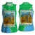 Tanzania Wildlife Women Sleeveless Polo Shirt with Tribal Print and Mount Kilimanjaro Safari Scene