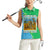 Tanzania Wildlife Women Sleeveless Polo Shirt with Tribal Print and Mount Kilimanjaro Safari Scene