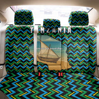 Tanzania Coastal Life Back Car Seat Cover with Swahili Dhow Boat and Tribal Pattern - Wonder Print Shop