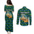 Tanzania Coastal Life Couples Matching Puletasi and Long Sleeve Button Shirt with Swahili Dhow Boat and Tribal Pattern - Wonder Print Shop