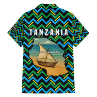 Tanzania Coastal Life Family Matching Off The Shoulder Long Sleeve Dress and Hawaiian Shirt with Swahili Dhow Boat and Tribal Pattern - Wonder Print Shop