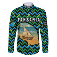 Tanzania Coastal Life Family Matching Off Shoulder Short Dress and Hawaiian Shirt with Swahili Dhow Boat and Tribal Pattern - Wonder Print Shop