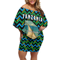 Tanzania Coastal Life Family Matching Off Shoulder Short Dress and Hawaiian Shirt with Swahili Dhow Boat and Tribal Pattern - Wonder Print Shop
