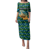 Tanzania Coastal Life Family Matching Puletasi and Hawaiian Shirt with Swahili Dhow Boat and Tribal Pattern - Wonder Print Shop