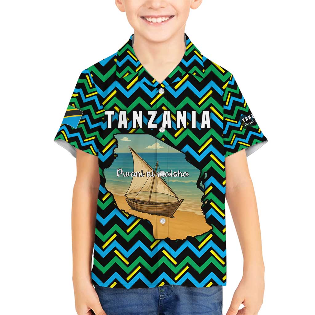 Tanzania Coastal Life Family Matching Puletasi and Hawaiian Shirt with Swahili Dhow Boat and Tribal Pattern - Wonder Print Shop