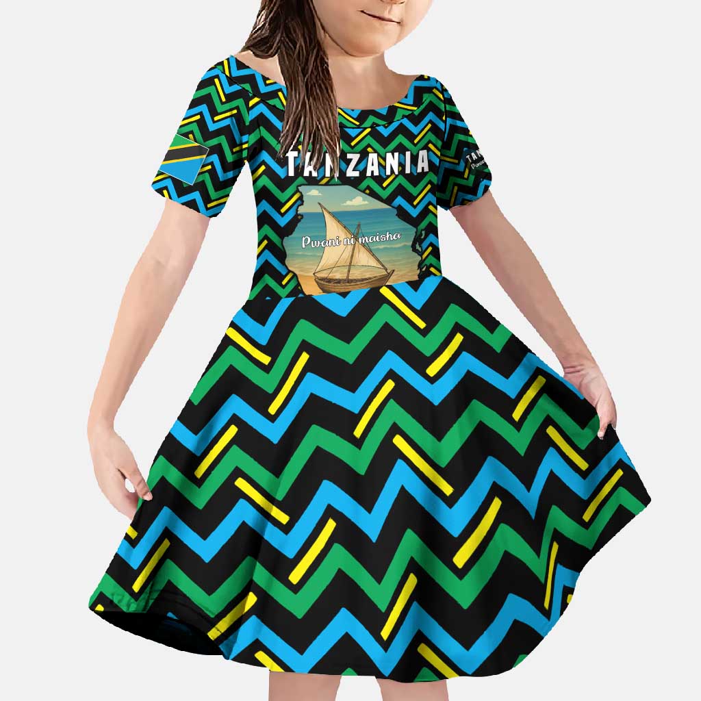 Tanzania Coastal Life Family Matching Summer Maxi Dress and Hawaiian Shirt with Swahili Dhow Boat and Tribal Pattern - Wonder Print Shop