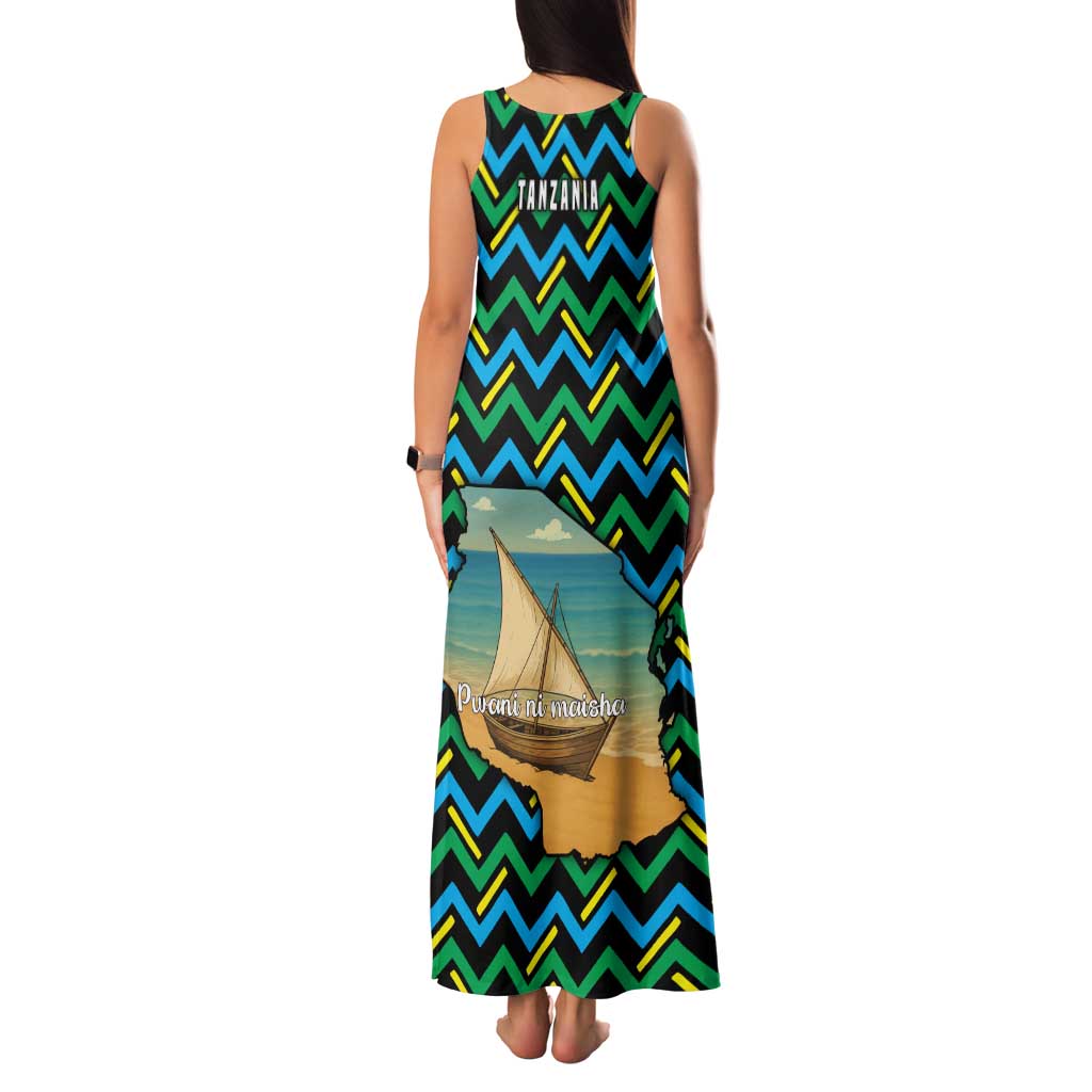 Tanzania Coastal Life Family Matching Tank Maxi Dress and Hawaiian Shirt with Swahili Dhow Boat and Tribal Pattern - Wonder Print Shop
