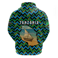 Tanzania Coastal Life Hoodie with Swahili Dhow Boat and Tribal Pattern - Wonder Print Shop