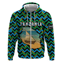 Tanzania Coastal Life Hoodie with Swahili Dhow Boat and Tribal Pattern - Wonder Print Shop