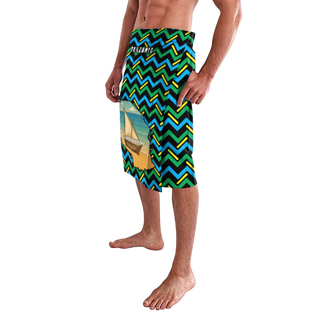 Tanzania Coastal Life Lavalava with Swahili Dhow Boat and Tribal Pattern - Wonder Print Shop