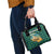 Tanzania Coastal Life Shoulder Handbag with Swahili Dhow Boat and Tribal Pattern - Wonder Print Shop