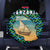 Tanzania Coastal Life Spare Tire Cover with Swahili Dhow Boat and Tribal Pattern - Wonder Print Shop