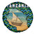 Tanzania Coastal Life Spare Tire Cover with Swahili Dhow Boat and Tribal Pattern - Wonder Print Shop