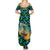 Tanzania Coastal Life Summer Maxi Dress with Swahili Dhow Boat and Tribal Pattern - Wonder Print Shop