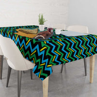 Tanzania Coastal Life Tablecloth with Swahili Dhow Boat and Tribal Pattern - Wonder Print Shop