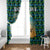 Tanzania Coastal Life Window Curtain with Swahili Dhow Boat and Tribal Pattern - Wonder Print Shop