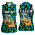Tanzania Coastal Life Women Sleeveless Polo Shirt with Swahili Dhow Boat and Tribal Pattern - Wonder Print Shop
