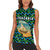 Tanzania Coastal Life Women Sleeveless Polo Shirt with Swahili Dhow Boat and Tribal Pattern - Wonder Print Shop