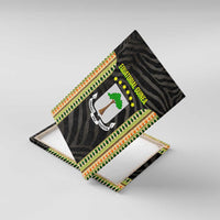 Equatorial Guinea Heritage Canvas Wall Art with National Emblem and Tribal Zebra Print