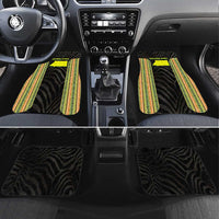 Equatorial Guinea Heritage Car Mats with National Emblem and Tribal Zebra Print