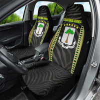 Equatorial Guinea Heritage Car Seat Cover with National Emblem and Tribal Zebra Print