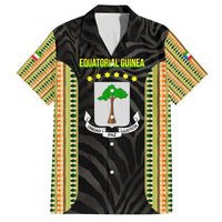 Equatorial Guinea Heritage Family Matching Long Sleeve Bodycon Dress and Hawaiian Shirt with National Emblem and Tribal Zebra Print