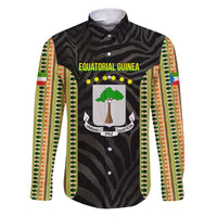 Equatorial Guinea Heritage Family Matching Puletasi and Hawaiian Shirt with National Emblem and Tribal Zebra Print