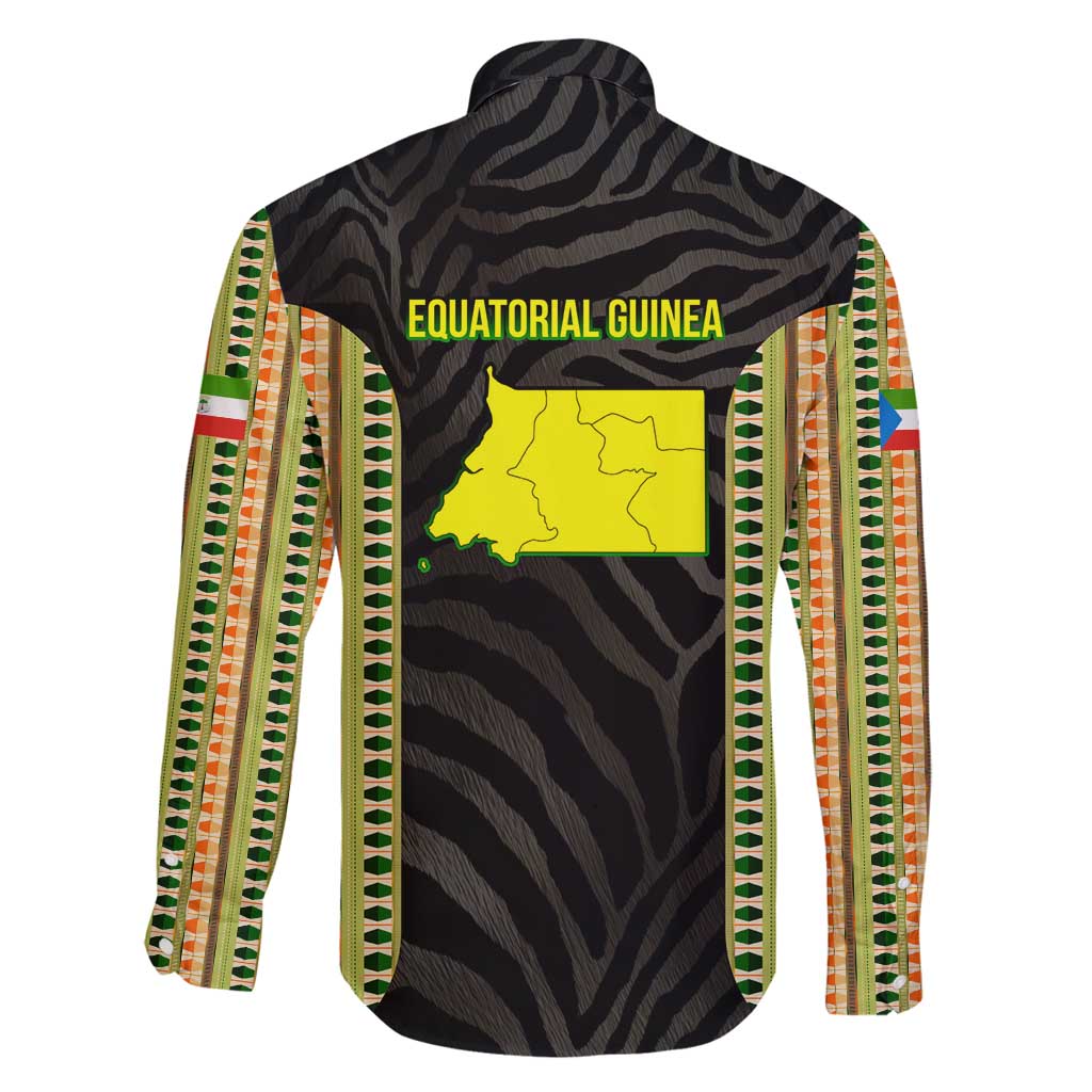 Equatorial Guinea Heritage Family Matching Summer Maxi Dress and Hawaiian Shirt with National Emblem and Tribal Zebra Print