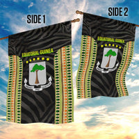 Equatorial Guinea Heritage Garden Flag with National Emblem and Tribal Zebra Print