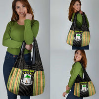 Equatorial Guinea Heritage Grocery Bag with National Emblem and Tribal Zebra Print