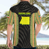 Equatorial Guinea Heritage Hawaiian Shirt with National Emblem and Tribal Zebra Print