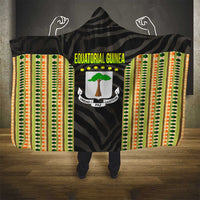 Equatorial Guinea Heritage Hooded Blanket with National Emblem and Tribal Zebra Print