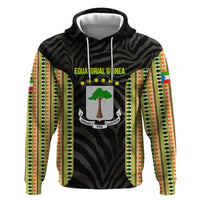Equatorial Guinea Heritage Hoodie with National Emblem and Tribal Zebra Print