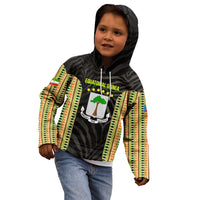 Equatorial Guinea Heritage Kid Hoodie with National Emblem and Tribal Zebra Print