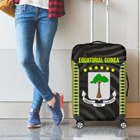 Equatorial Guinea Heritage Luggage Cover with National Emblem and Tribal Zebra Print